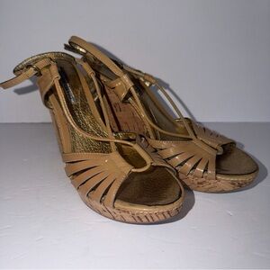 Charles David Wedge Size 6.5 Nude 5” Heel Height